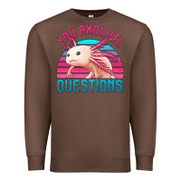 Chestnut you axolotl questions 80's retro sunset Premium Sweatshirt - Jasminsmagicworld
