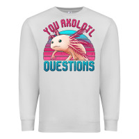 Dove Grey you axolotl questions 80's retro sunset Premium Sweatshirt - Jasminsmagicworld