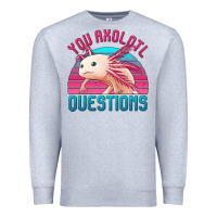 Heather Grey you axolotl questions 80's retro sunset Premium Sweatshirt - Jasminsmagicworld