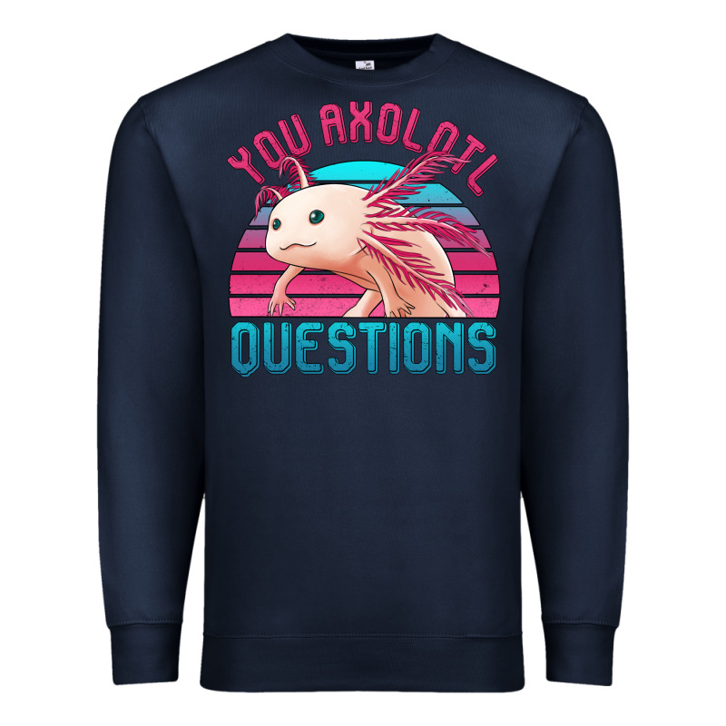 You Axolotl Questions 80's Retro Sunset Premium Sweatshirt by Jasminsmagicworld | Teevron