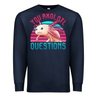 Navy you axolotl questions 80's retro sunset Premium Sweatshirt - Jasminsmagicworld