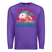 Purple you axolotl questions 80's retro sunset Premium Sweatshirt - Jasminsmagicworld