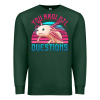 Sports Green you axolotl questions 80's retro sunset Premium Sweatshirt - Jasminsmagicworld