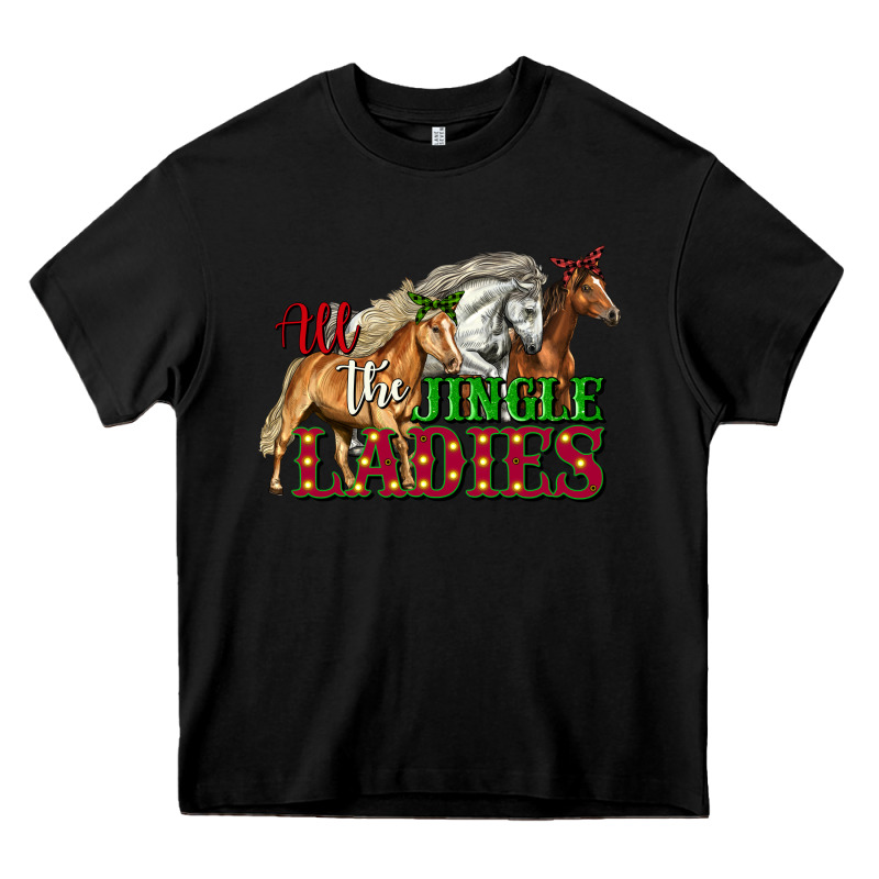 All The Jingle Ladies Christmas Horses Heavy Core Tee by LillyAllenDesigns | Teevron
