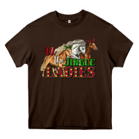 Chocolate Brown all the jingle ladies christmas horses Heavy Core Tee - LillyAllenDesigns