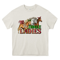 Cream all the jingle ladies christmas horses Heavy Core Tee - LillyAllenDesigns