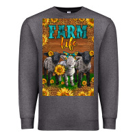 Charcoal Heather Western Baby Sheeps Farm Life Premium Sweatshirt - LillyAllenDesigns