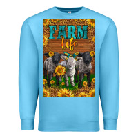 Ocean Blue Western Baby Sheeps Farm Life Premium Sweatshirt - LillyAllenDesigns