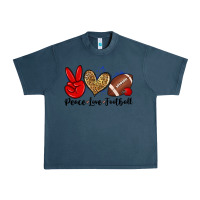 Midnight Navy peace love football Urban Heavy Tee - Zillion Design Studio