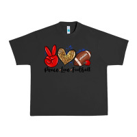 Pigment Black peace love football Urban Heavy Tee - Zillion Design Studio