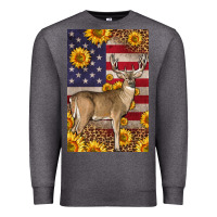 Charcoal Heather Western American Deer Premium Sweatshirt - LillyAllenDesigns