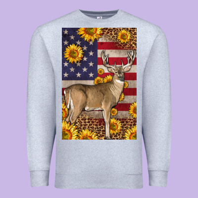 Western American Deer Premium Sweatshirt Designed By Lillyallendesigns