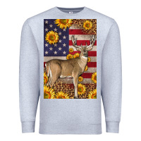Heather Grey Western American Deer Premium Sweatshirt - LillyAllenDesigns