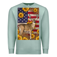 Seafoam Western American Deer Premium Sweatshirt - LillyAllenDesigns