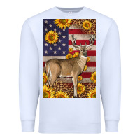 White Western American Deer Premium Sweatshirt - LillyAllenDesigns