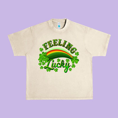 Feeling Lucky With Rainbow Urban Heavy Tee Designed By Ranaportraitstore