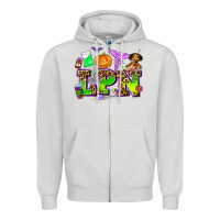Dove Grey lpn halloween nurse with Zipper Hoodie - AdoDesignShop