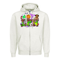 Oatmeal Heather lpn halloween nurse with Zipper Hoodie - AdoDesignShop