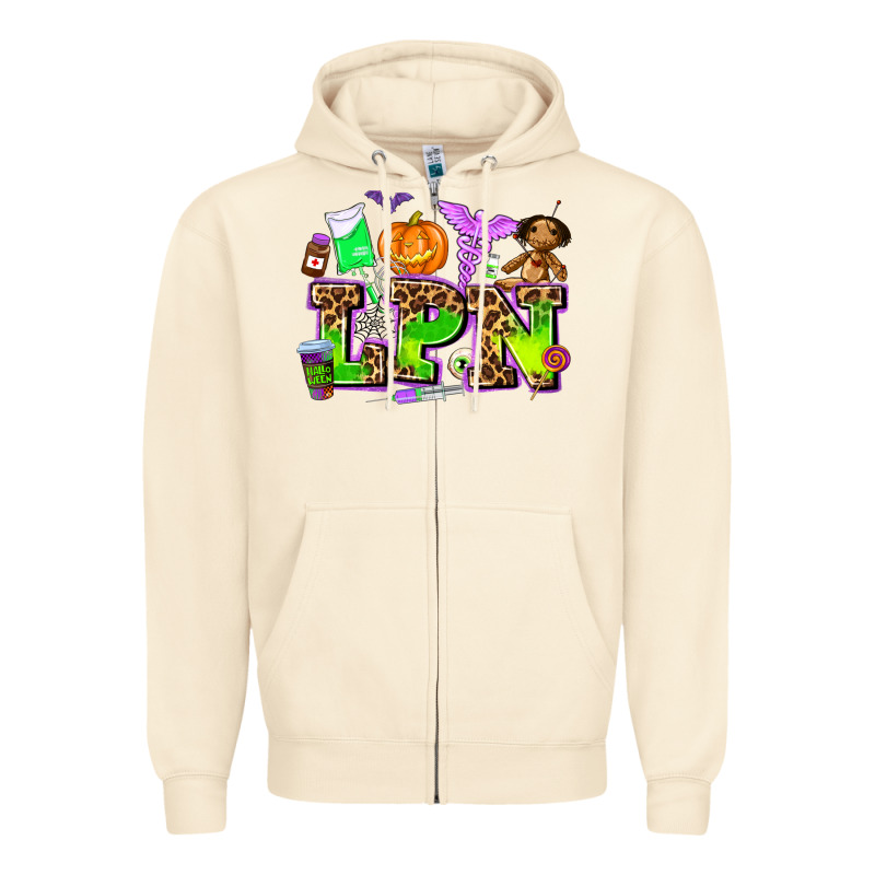 Lpn Halloween Nurse With Zipper Hoodie by AdoDesignShop | Teevron