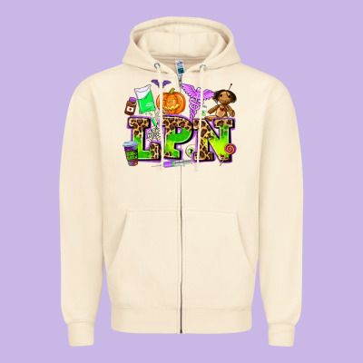 Lpn Halloween Nurse With Zipper Hoodie Designed By Adodesignshop