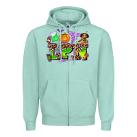 Seafoam lpn halloween nurse with Zipper Hoodie - AdoDesignShop