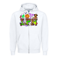 White lpn halloween nurse with Zipper Hoodie - AdoDesignShop