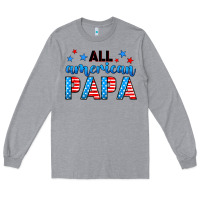 Heather Grey All American papa Long Sleeve Tee - Neo Western