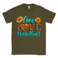 Army Green live love basketball Classic Tee - HRA Design Shop