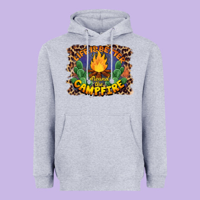 Life Is Better Around The Campfire Heavyweight Hoodie Designed By Barkaloodesign