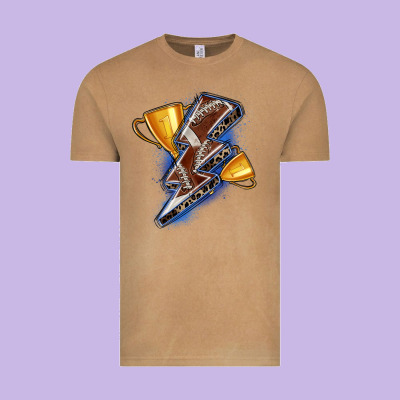 Football Lightning Bolt Vintage Tee Designed By Zillion Design Studio