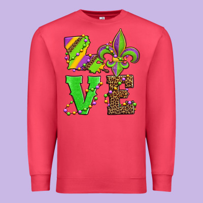 Love Mardi Gras Premium Sweatshirt Designed By Jasminsmagicworld