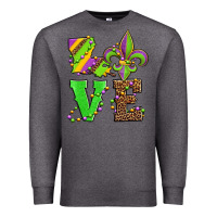 Charcoal Heather love mardi gras Premium Sweatshirt - Jasminsmagicworld