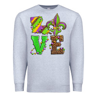 Heather Grey love mardi gras Premium Sweatshirt - Jasminsmagicworld