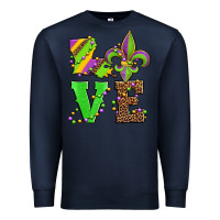 Navy love mardi gras Premium Sweatshirt - Jasminsmagicworld