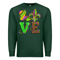 Sports Green love mardi gras Premium Sweatshirt - Jasminsmagicworld