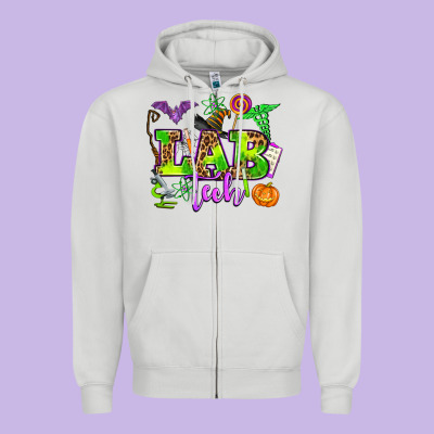 Lab Tech Halloween Zipper Hoodie Designed By Adodesignshop
