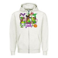 Oatmeal Heather lab tech halloween Zipper Hoodie - AdoDesignShop