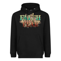 Black faith over fear cross Heavyweight Hoodie - NancyCooperArtShop