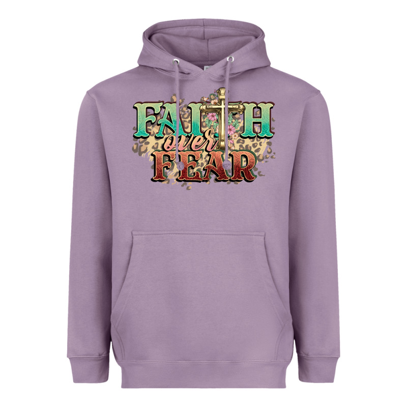 Faith Over Fear Cross Heavyweight Hoodie by NancyCooperArtShop | Teevron