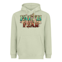 Matcha faith over fear cross Heavyweight Hoodie - NancyCooperArtShop