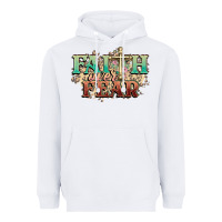 White faith over fear cross Heavyweight Hoodie - NancyCooperArtShop
