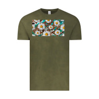 Vintage Olive leopard daisy Vintage Tee - RanaPortraitStore