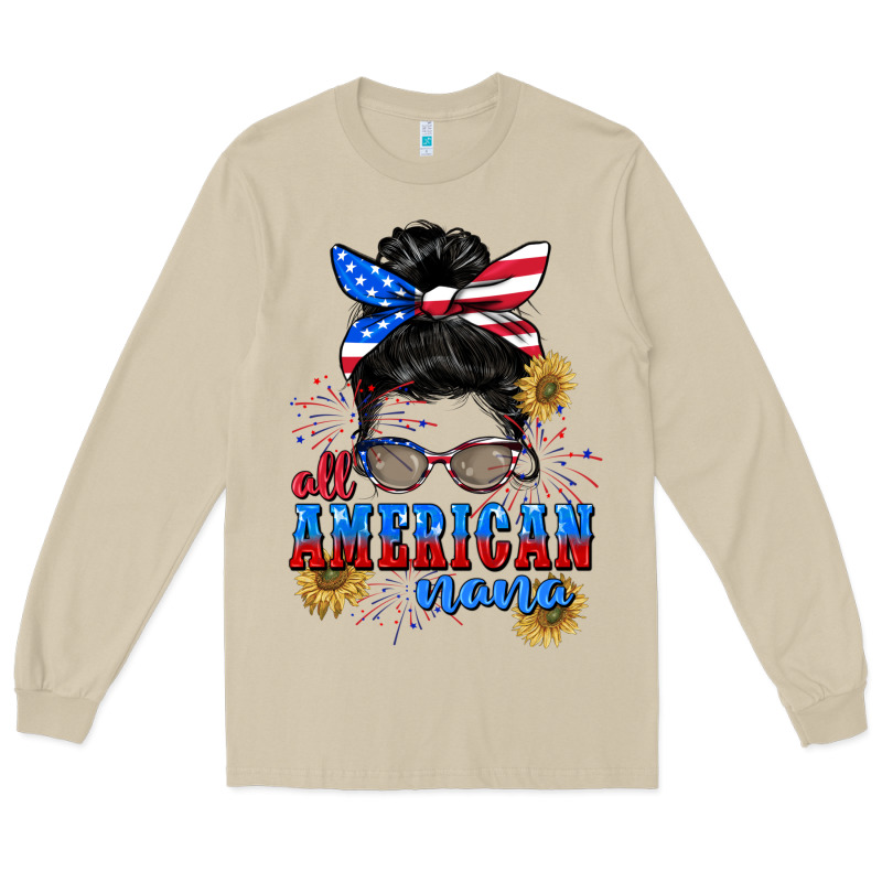 All American Nana 4th Of July Long Sleeve Tee by CowGirlArtShop | Teevron