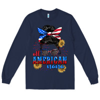 Navy All American Nana 4th of July Long Sleeve Tee - CowGirlArtShop