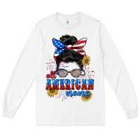 White All American Nana 4th of July Long Sleeve Tee - CowGirlArtShop