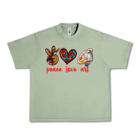 Oil Green peace love art Urban Heavy Tee - texasbilliewilder