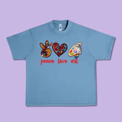 Peace Love Art Urban Heavy Tee Designed By Texasbilliewilder