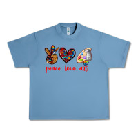Pebble Blue peace love art Urban Heavy Tee - texasbilliewilder