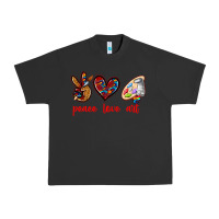Pigment Black peace love art Urban Heavy Tee - texasbilliewilder