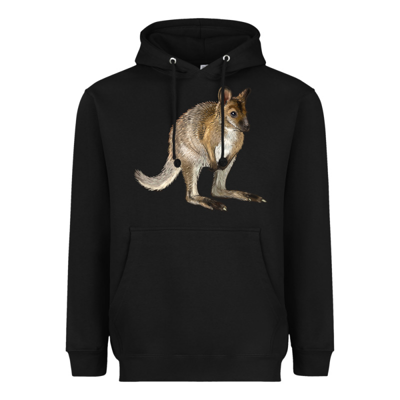 Hand Drawn Wallaby Animal Heavyweight Hoodie by LillyAllenDesigns | Teevron